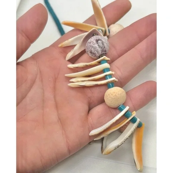 Vintage Turquoise Spiny Shell Bead Native American Heshi Beaded Necklace 23” - Picture 10 of 11
